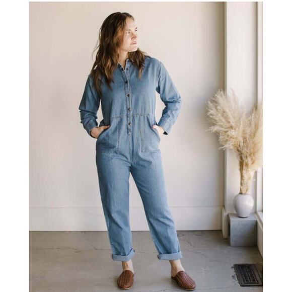 THE SIMPLE FOLK Sz 4 US 8 UK S Denim Jumpsuit Boiler Suit - Picture 11 of 11